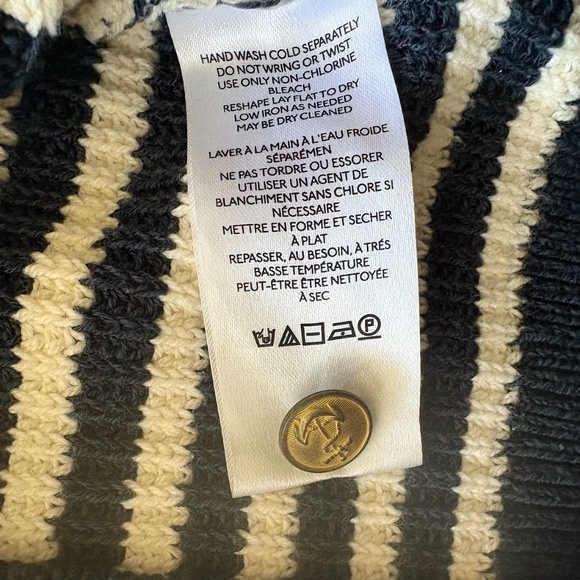 Anthropologie MAEVE Puff-Sleeve Breton Sweater Tee Sailor Stripe Nautical XS/S - Picture 5 of 6